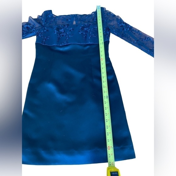 Alfred Sung Black Lace Embroidered Long Sleeve Formal Sheath Evening Dress Women - Picture 14 of 15